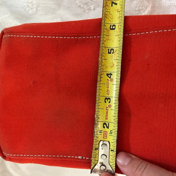 Lands’ End Rare Straw Orange Canvas Large Tote 14 x 16 Beach Coastal Classic 90s - Picture 8 of 9